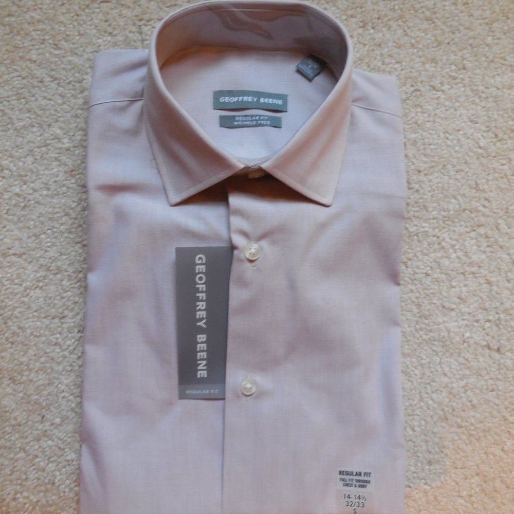 Men's Geoffrey Beene Regular Fit Wrinkle Free Dress Shirt 14-14⅟₂ 32/33 Hayloft